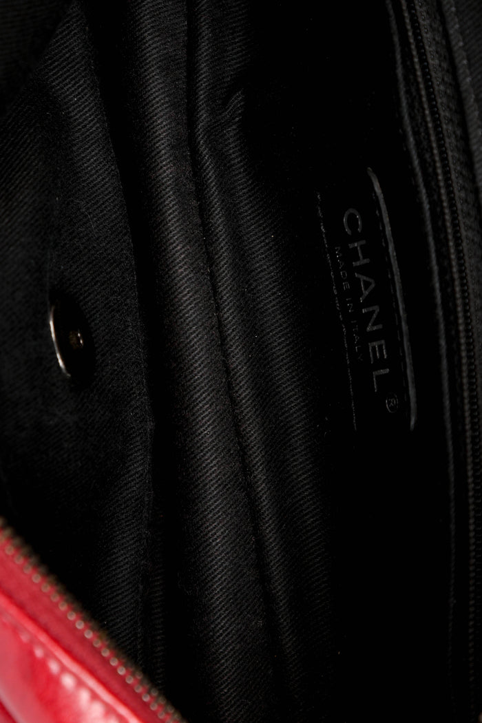 2010s Chanel Red Aged Calfskin Mini Rectangular Flap Bag
