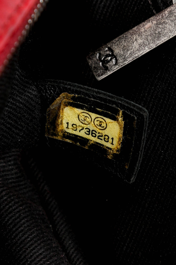 2010s Chanel Red Aged Calfskin Mini Rectangular Flap Bag