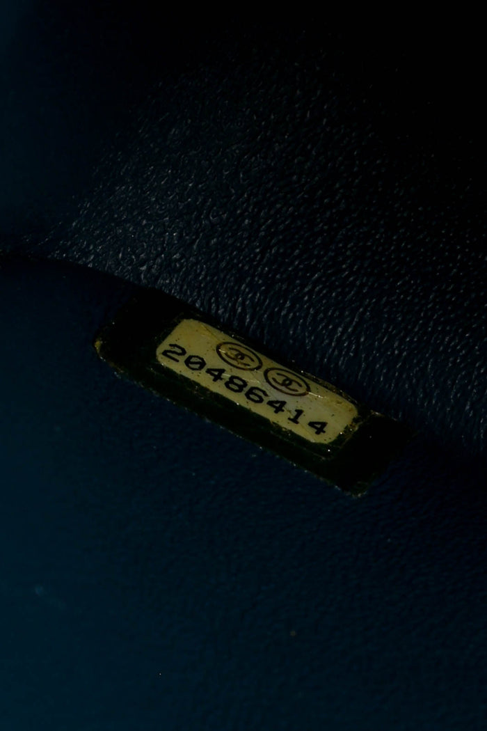 2010s Chanel Blue Caviar Leather Jumbo Double Flap Shoulder Bag