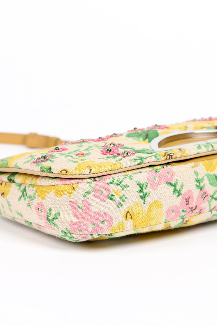 Limited Edition Christian Dior Floral Beaded Malice Shoulder Bag