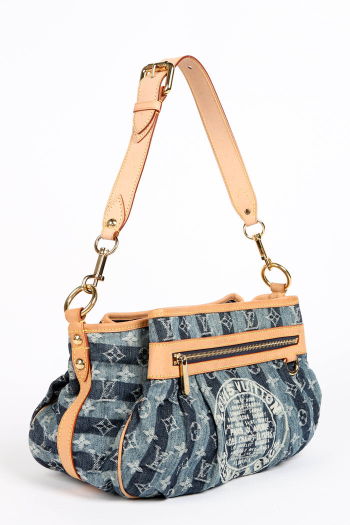 Vintage Louis Vuitton Monogram Denim Raye Shoulder Bag