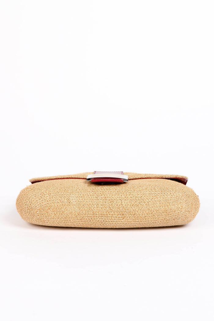 Vintage Fendi Raffia Baguette Shoulder Bag