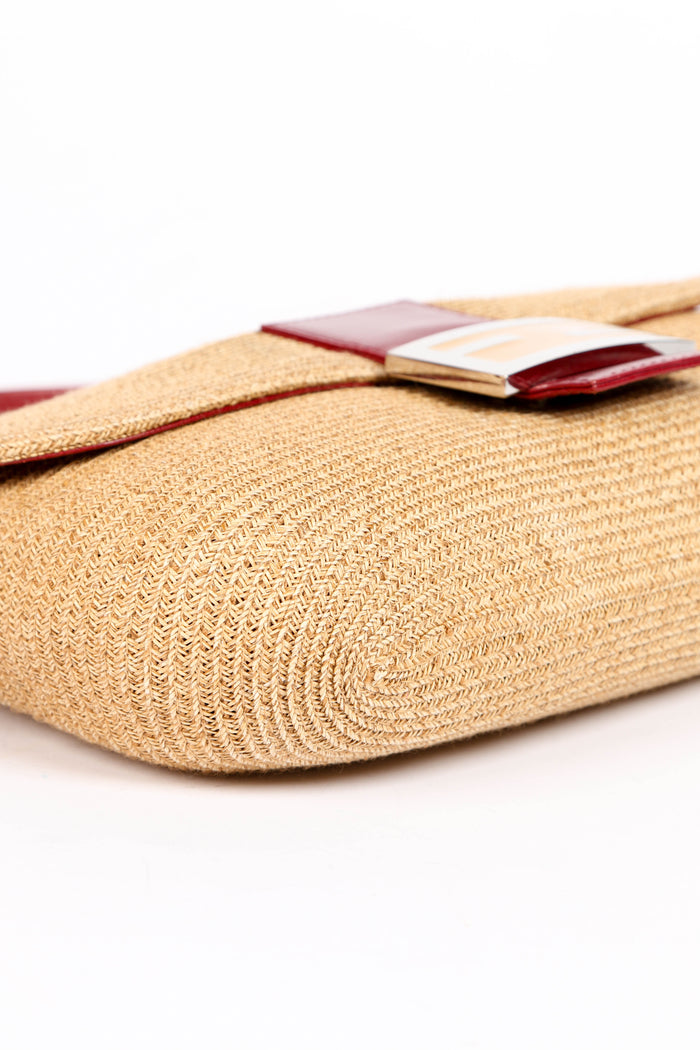 Vintage Fendi Raffia Baguette Shoulder Bag