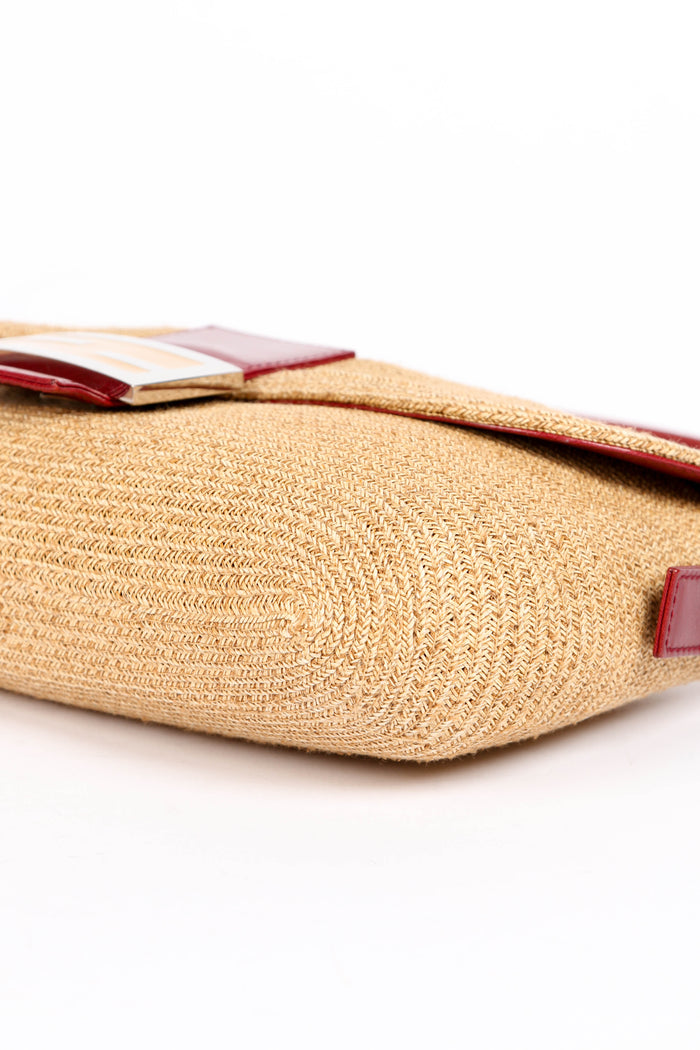 Vintage Fendi Raffia Baguette Shoulder Bag