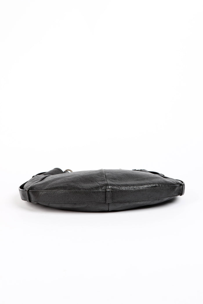 Vintage Yves Saint Laurent Black Leather Mombasa Shoulder Bag