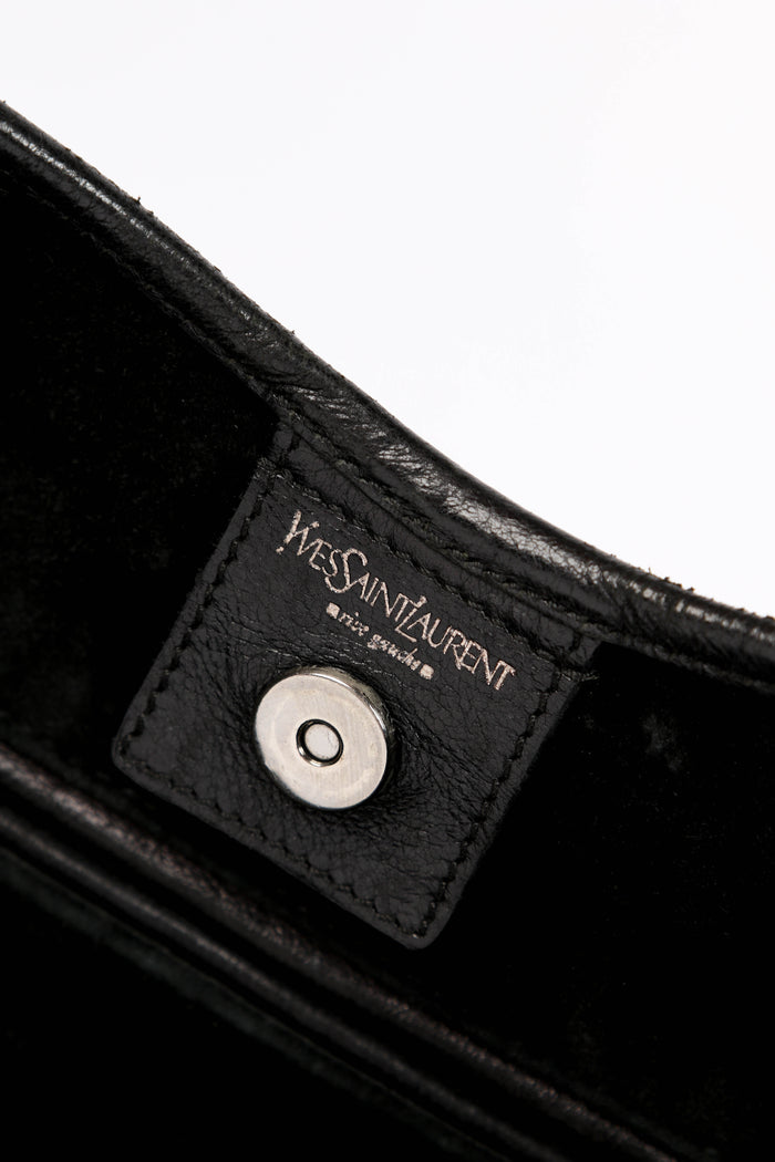 Vintage Yves Saint Laurent Black Leather Mombasa Shoulder Bag