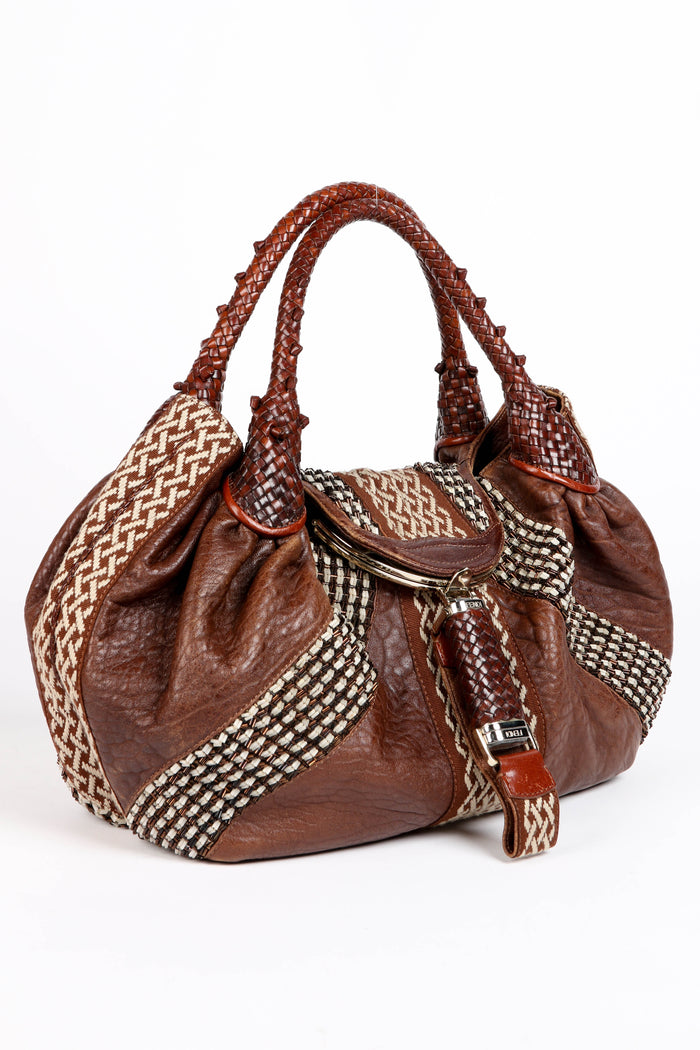 RARE Vintage Fendi Bead Embellished Leather Spy Bag