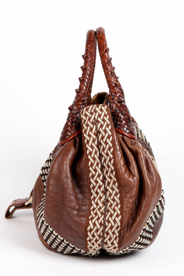RARE Vintage Fendi Bead Embellished Leather Spy Bag