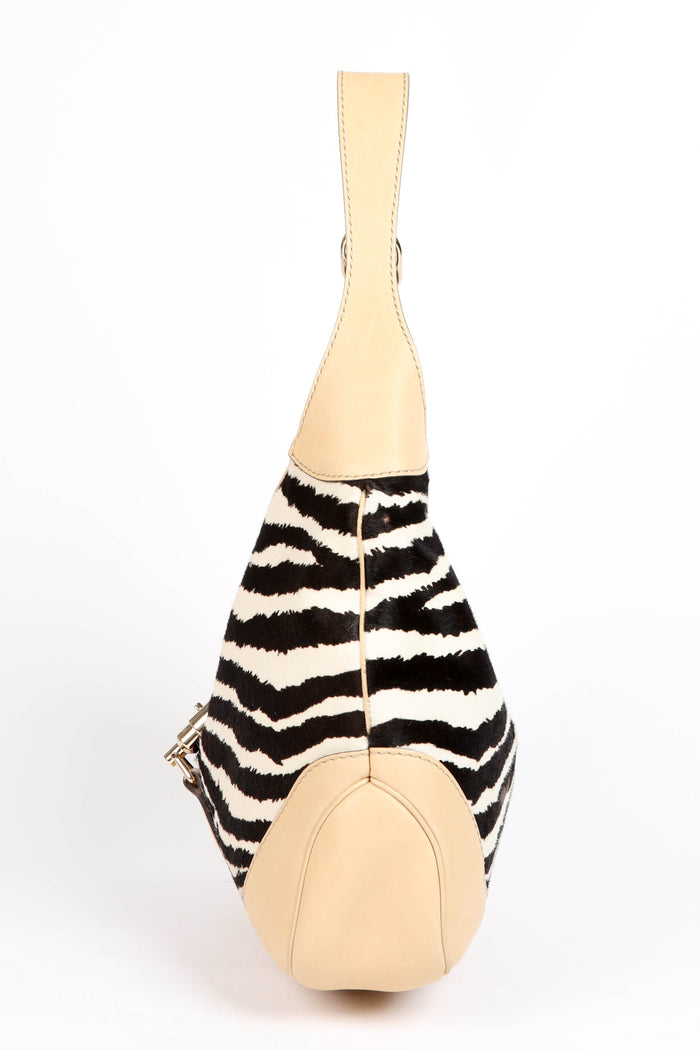 Vintage Gucci Zebra Print Pony Hair Jackie Shoulder Bag