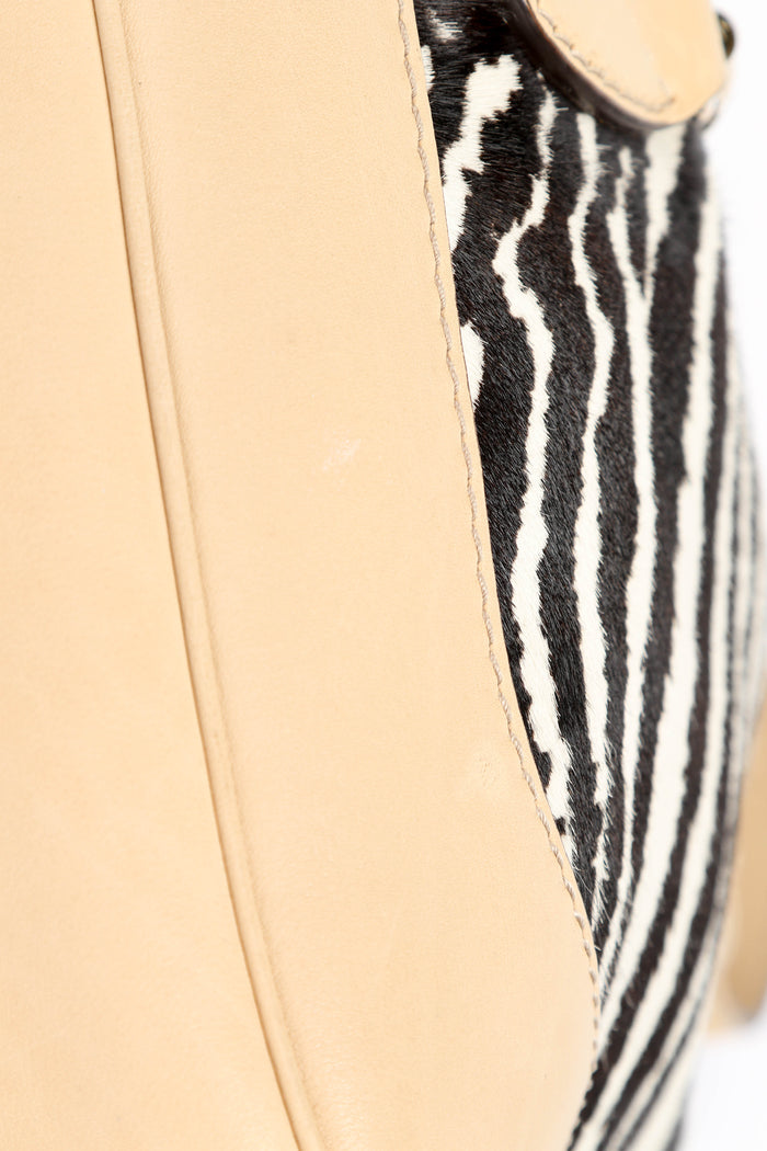 Vintage Gucci Zebra Print Pony Hair Jackie Shoulder Bag