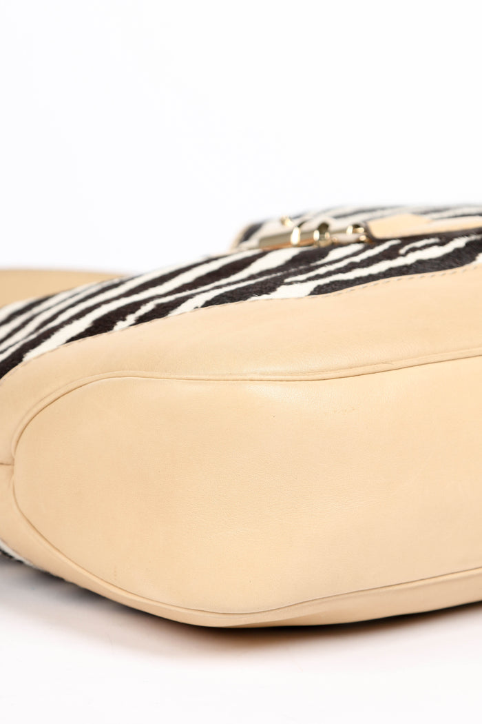 Vintage Gucci Zebra Print Pony Hair Jackie Shoulder Bag