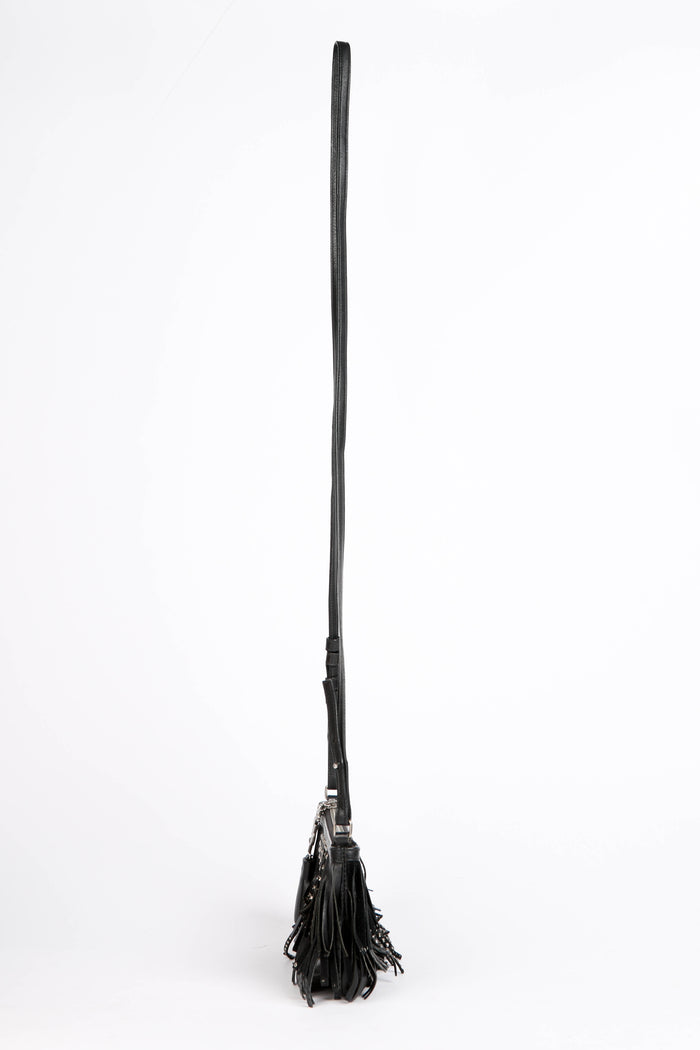 2010s Saint Laurent Black Fringe Crossbody Bag