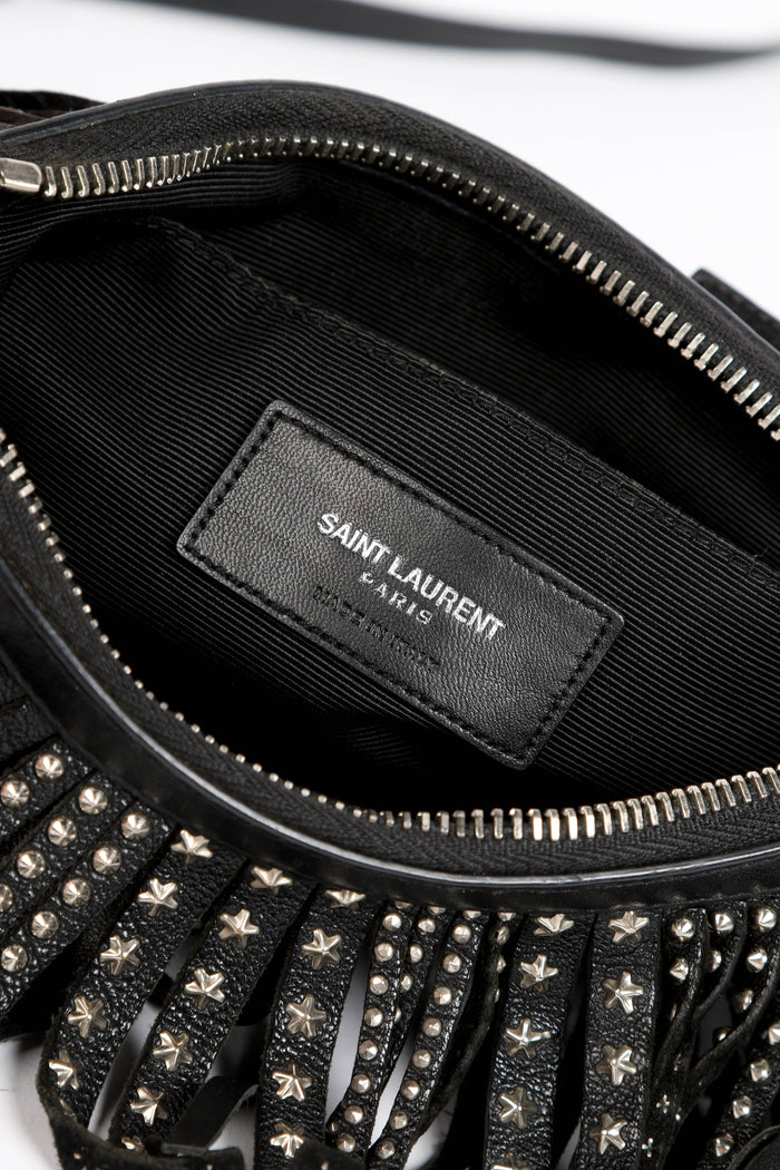 2010s Saint Laurent Black Fringe Crossbody Bag