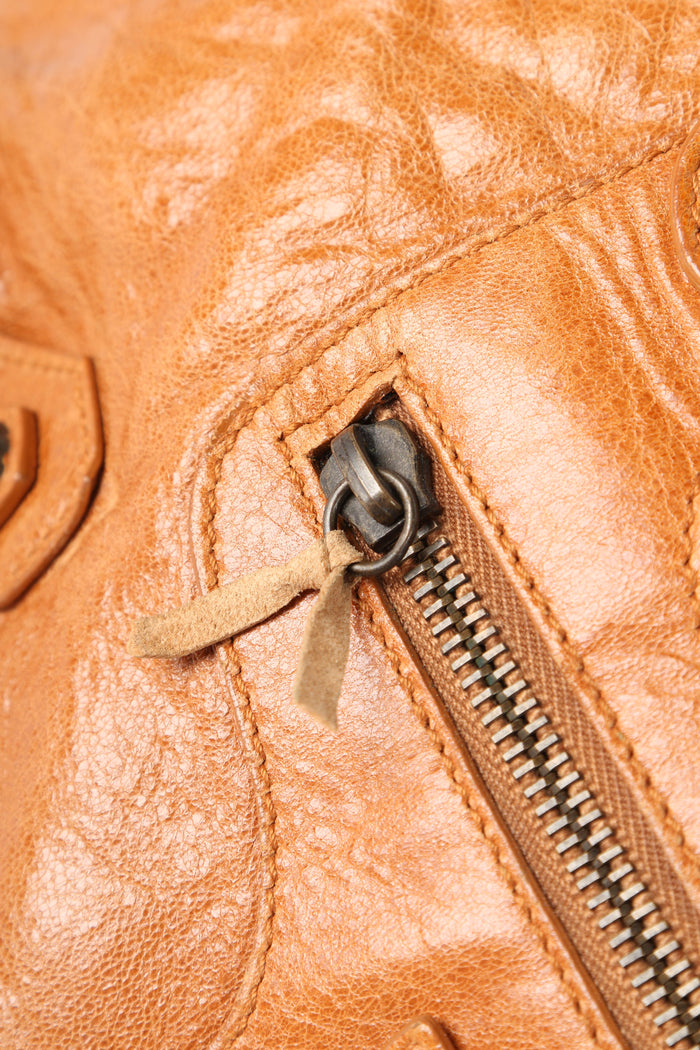 2010s Balenciaga Tan Leather Part Time City Bag