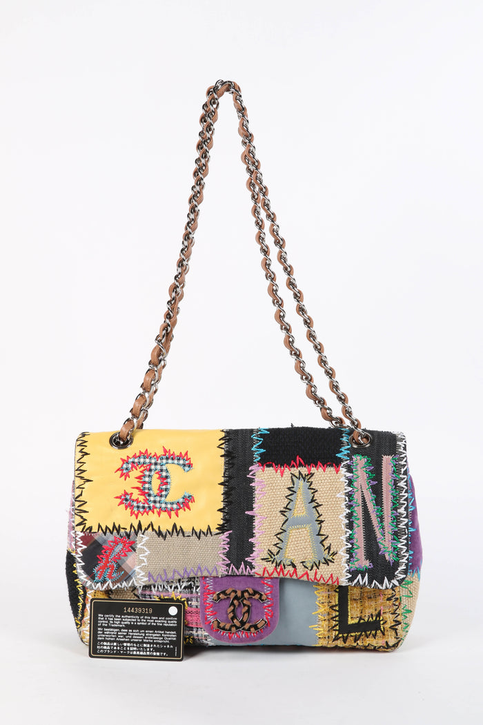 RARE 2000s Chanel Patchwork Jumbo Single Flap Shoulder Bag