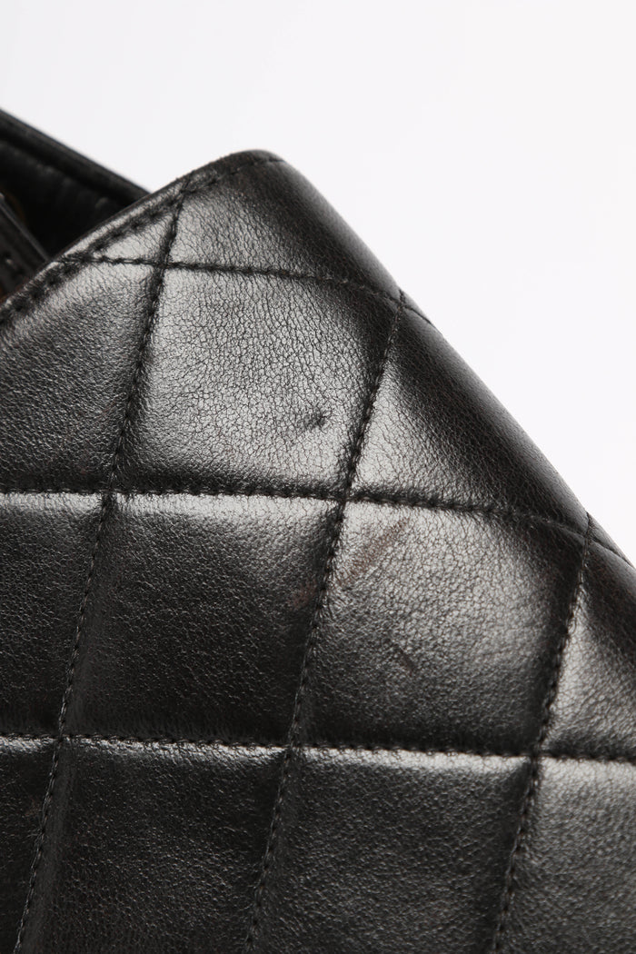 90s Chanel Espresso Black Lambskin Small Duma Backpack