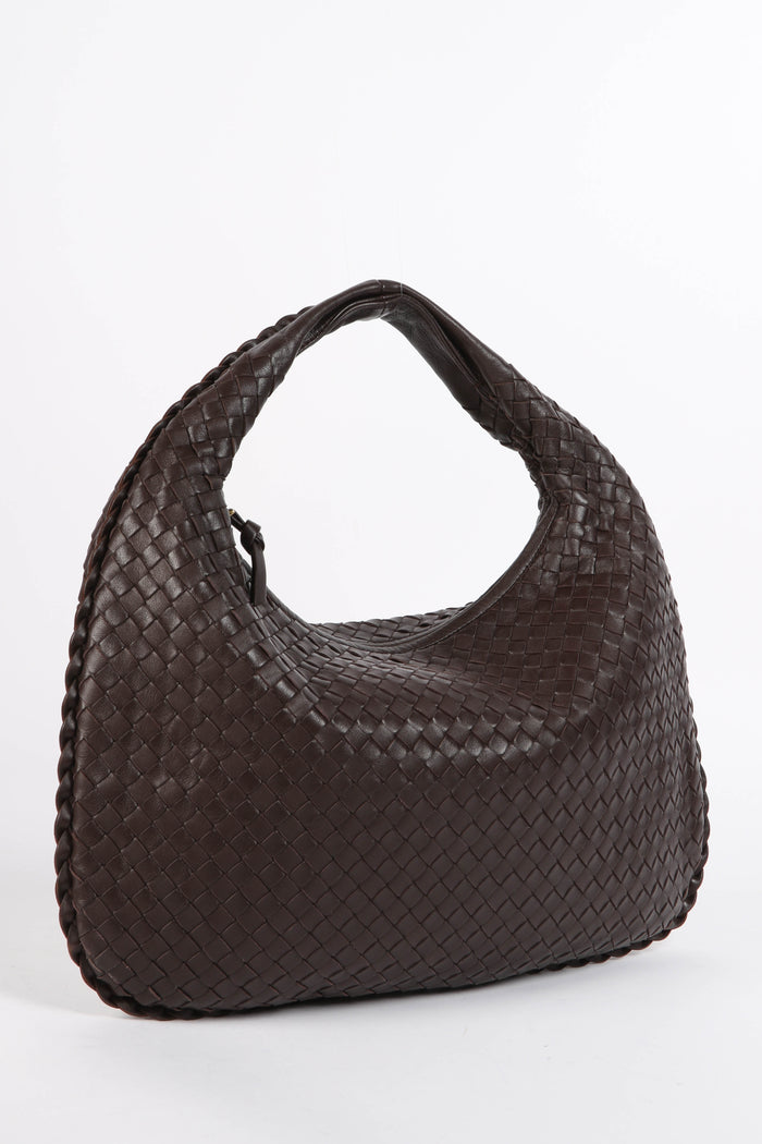 Vintage Bottega Veneta Brown Intrecciato Shoulder Bag