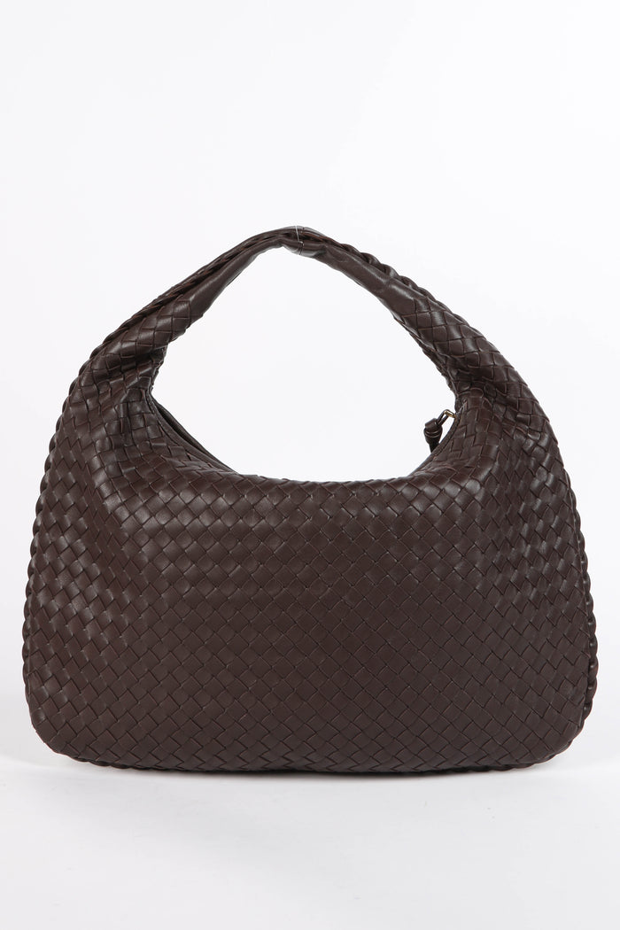 Vintage Bottega Veneta Brown Intrecciato Shoulder Bag
