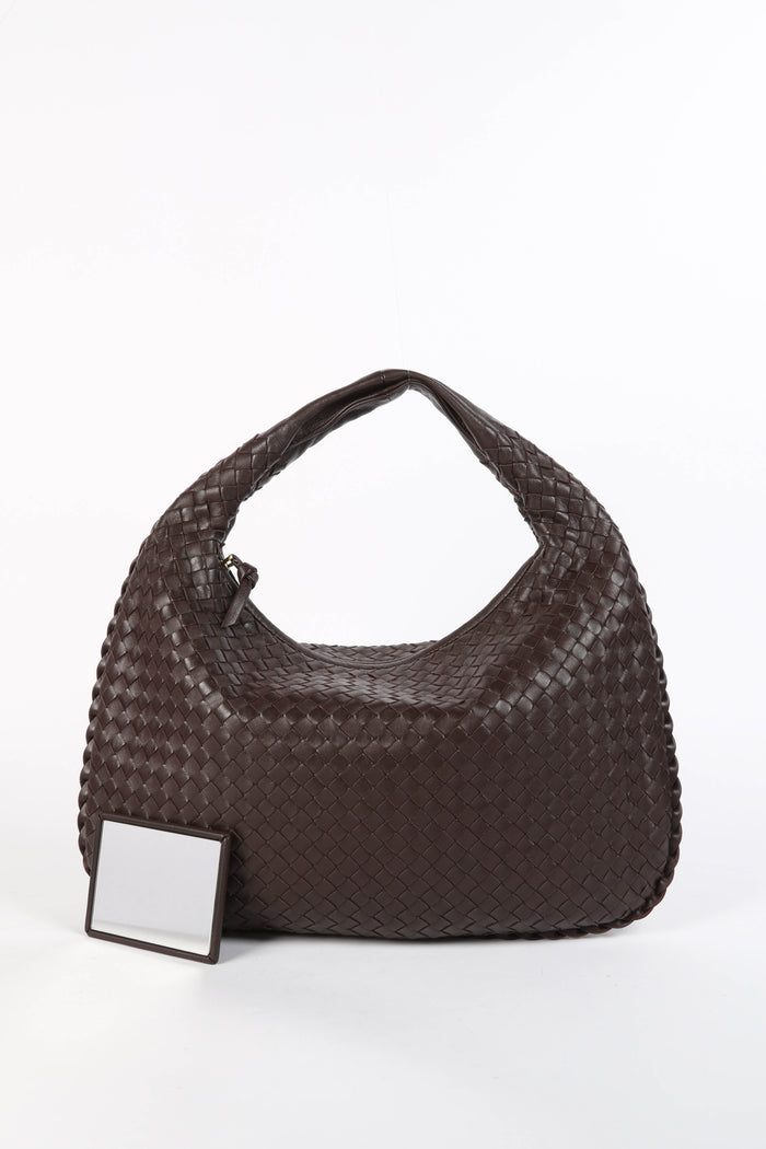Vintage Bottega Veneta Brown Intrecciato Shoulder Bag