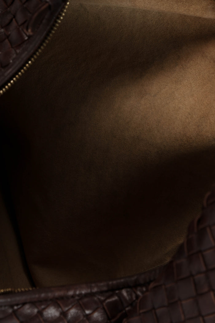 Vintage Bottega Veneta Brown Large Intrecciato Shoulder Bag