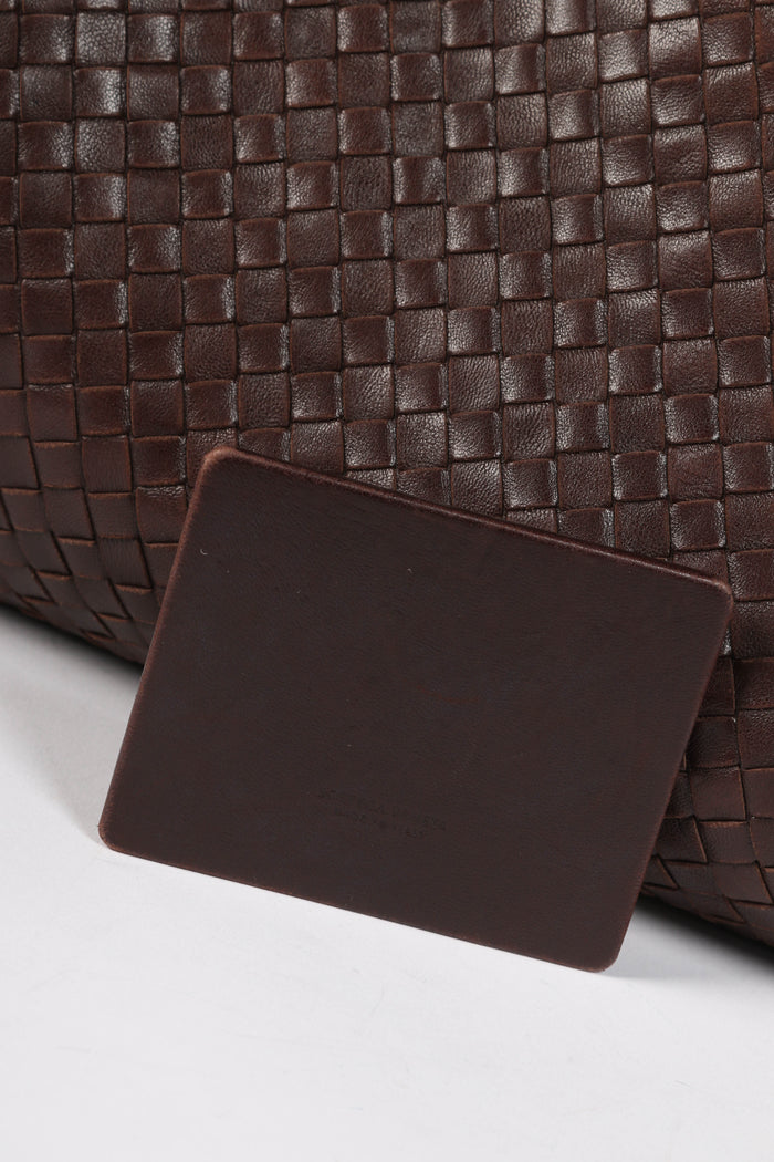 Vintage Bottega Veneta Brown Large Intrecciato Shoulder Bag