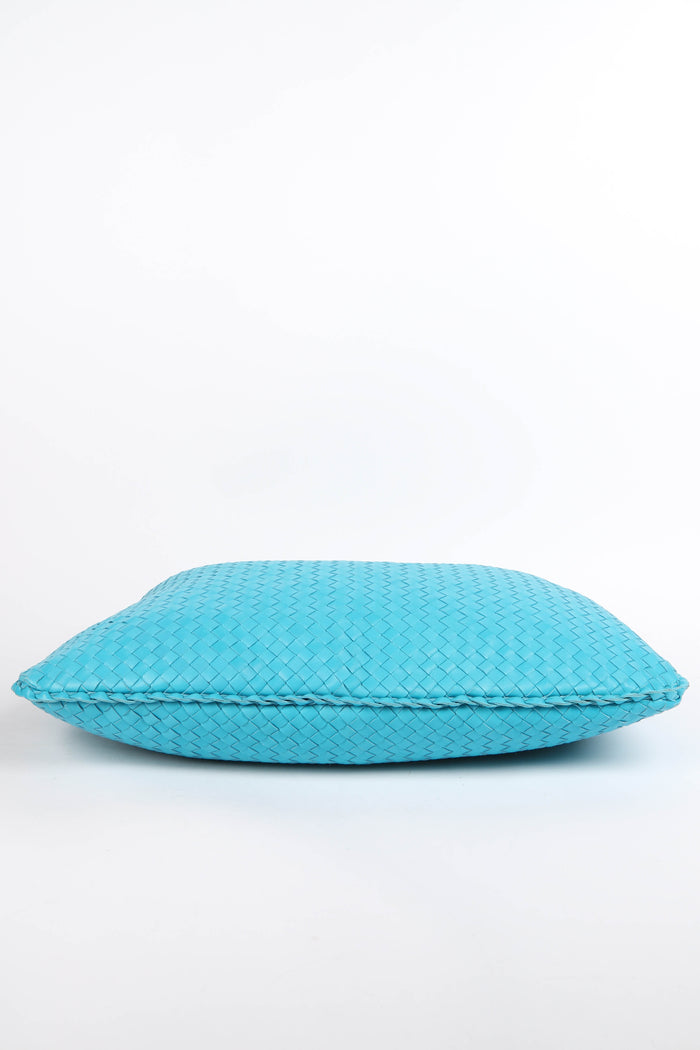 Vintage Bottega Veneta Blue Large Intrecciato Shoulder Bag