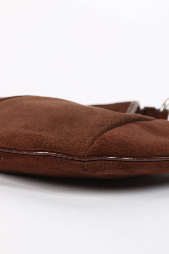 Vintage Yves Saint Laurent Brown Suede Mini Mombasa Top Handle Bag