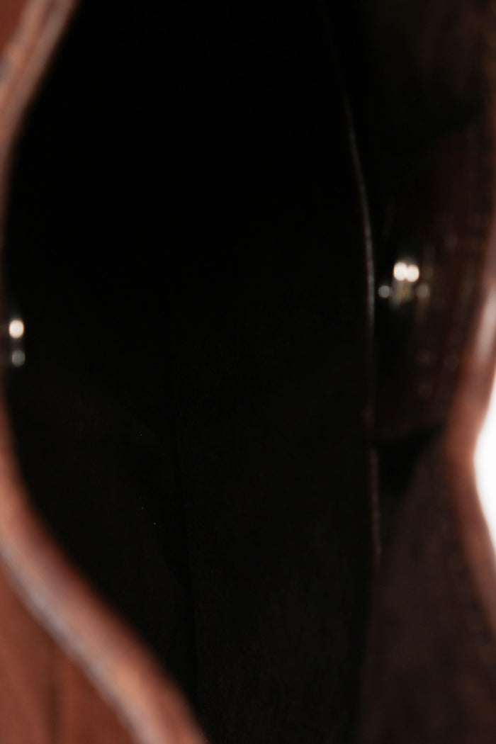 Vintage Yves Saint Laurent Brown Suede Mini Mombasa Top Handle Bag