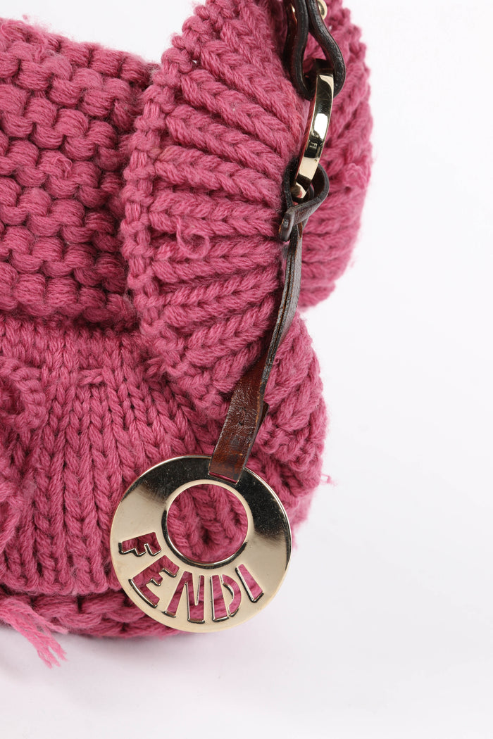 RARE Fendi Pink Knitted Chef Mini Top Handle Bag