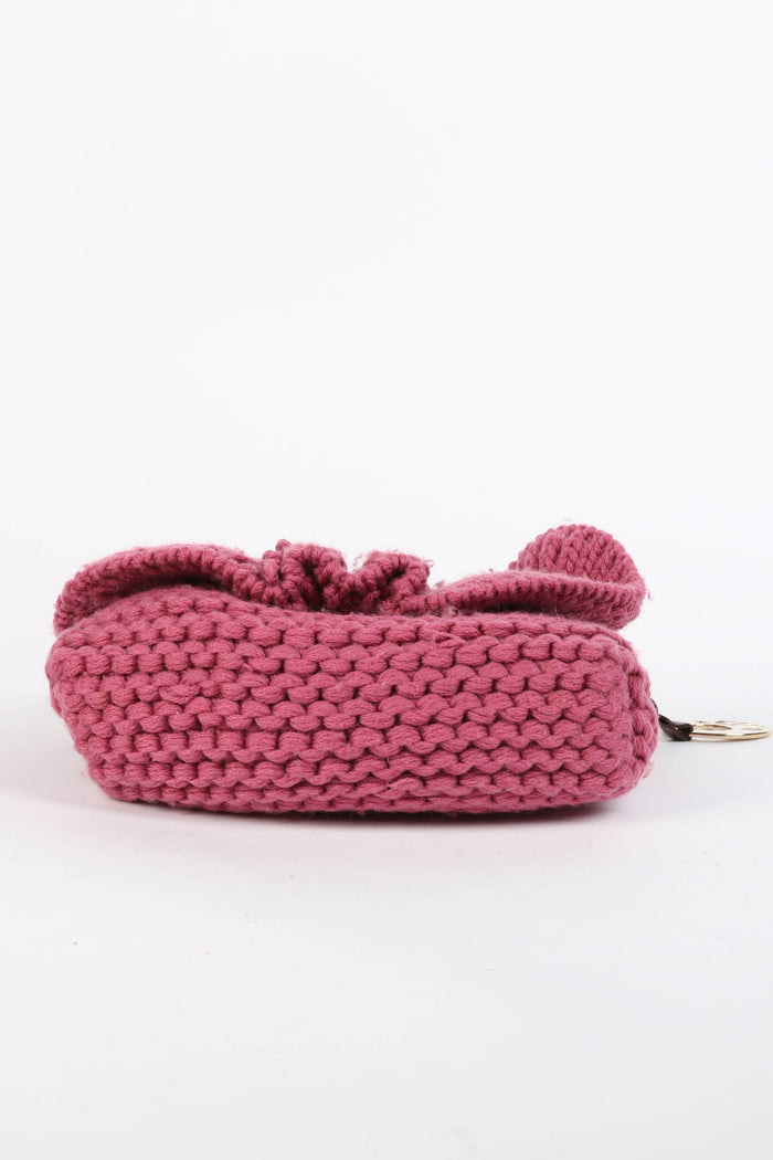 RARE Fendi Pink Knitted Chef Mini Top Handle Bag