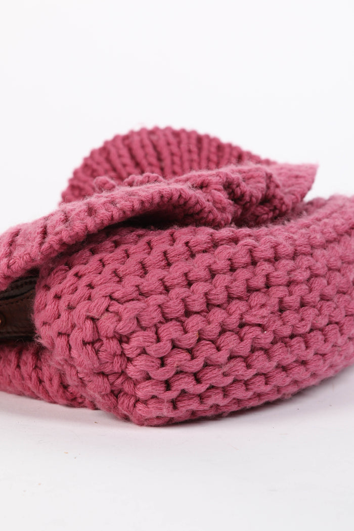 RARE Fendi Pink Knitted Chef Mini Top Handle Bag