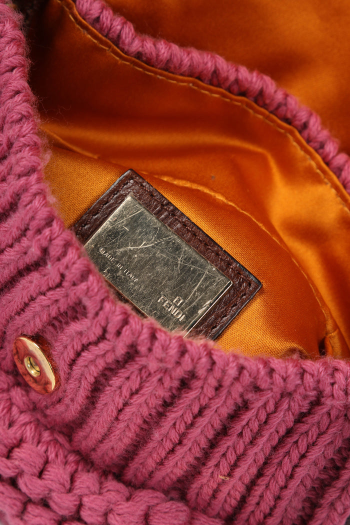 RARE Fendi Pink Knitted Chef Mini Top Handle Bag