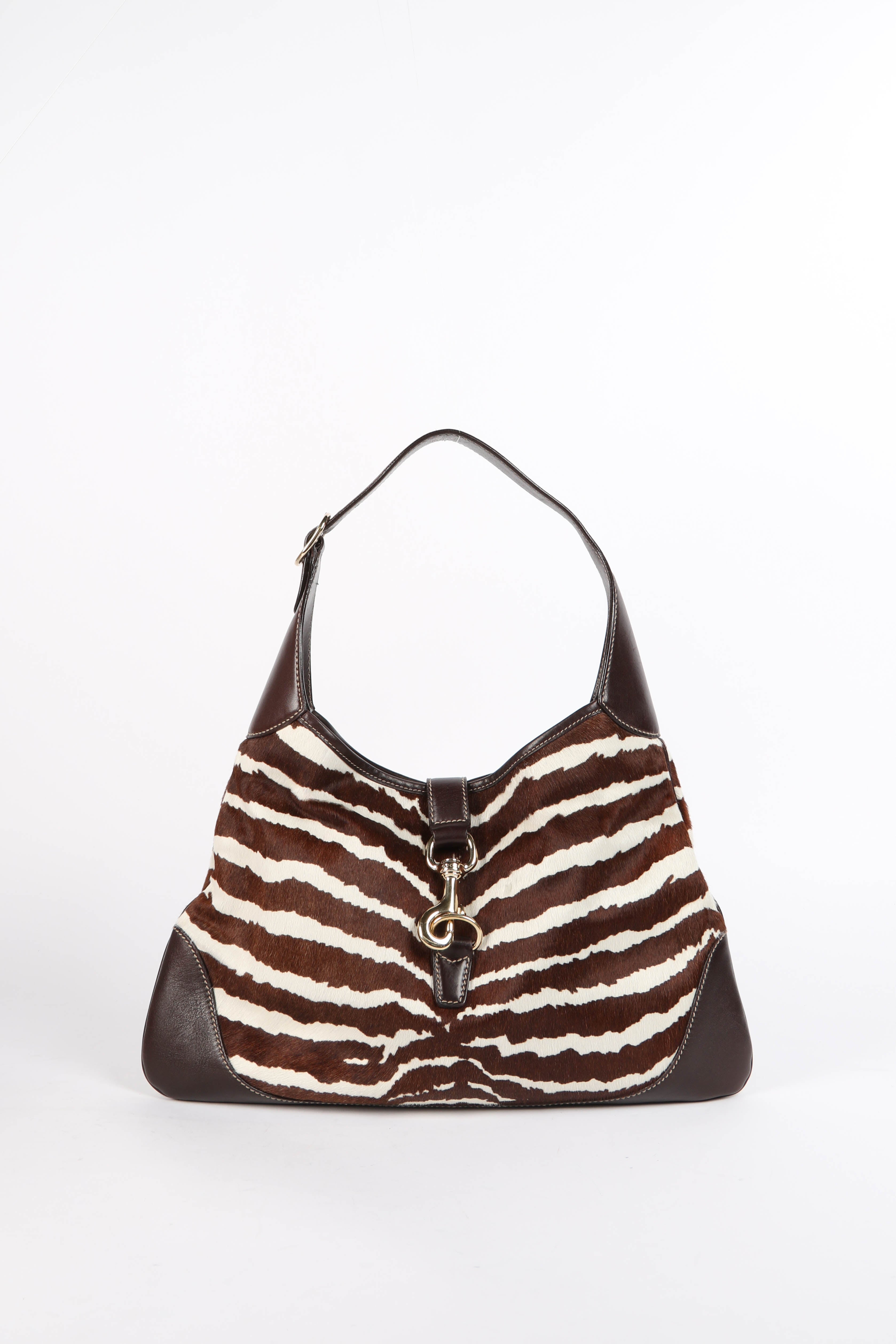 Vintage Gucci Zebra Print Pony Hair Jackie Shoulder Bag – Break