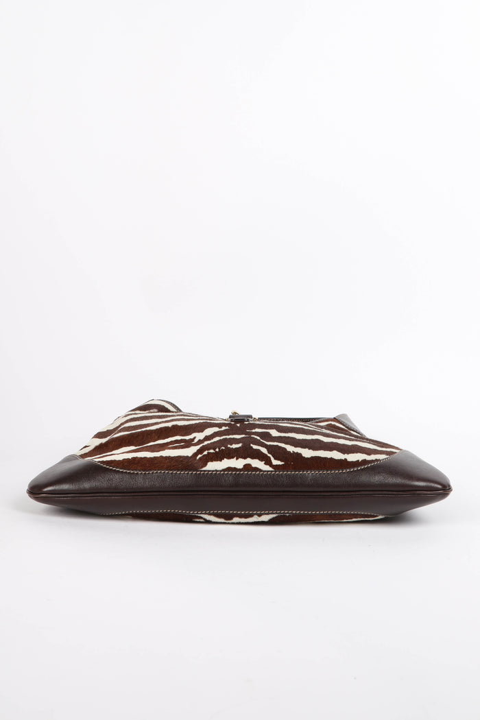Vintage Gucci Zebra Print Pony Hair Jackie Shoulder Bag