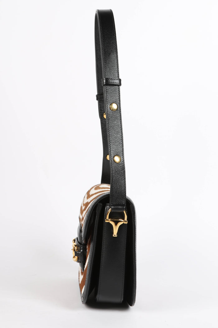 RARE Gucci Zebra Print Horsebit 1955 Shoulder Bag