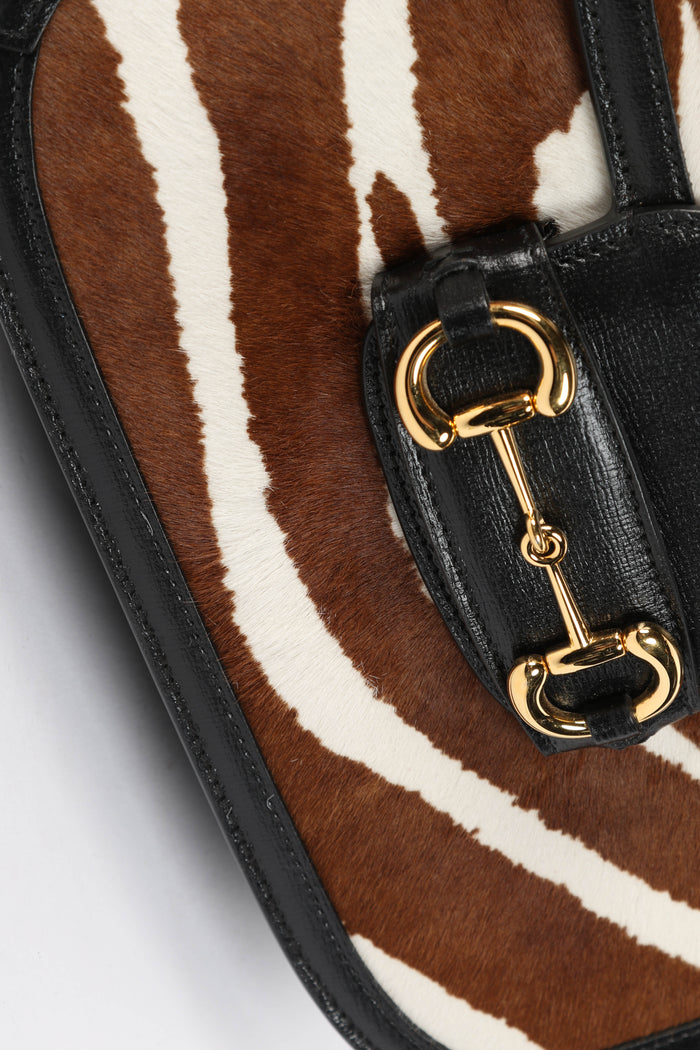 RARE Gucci Zebra Print Horsebit 1955 Shoulder Bag