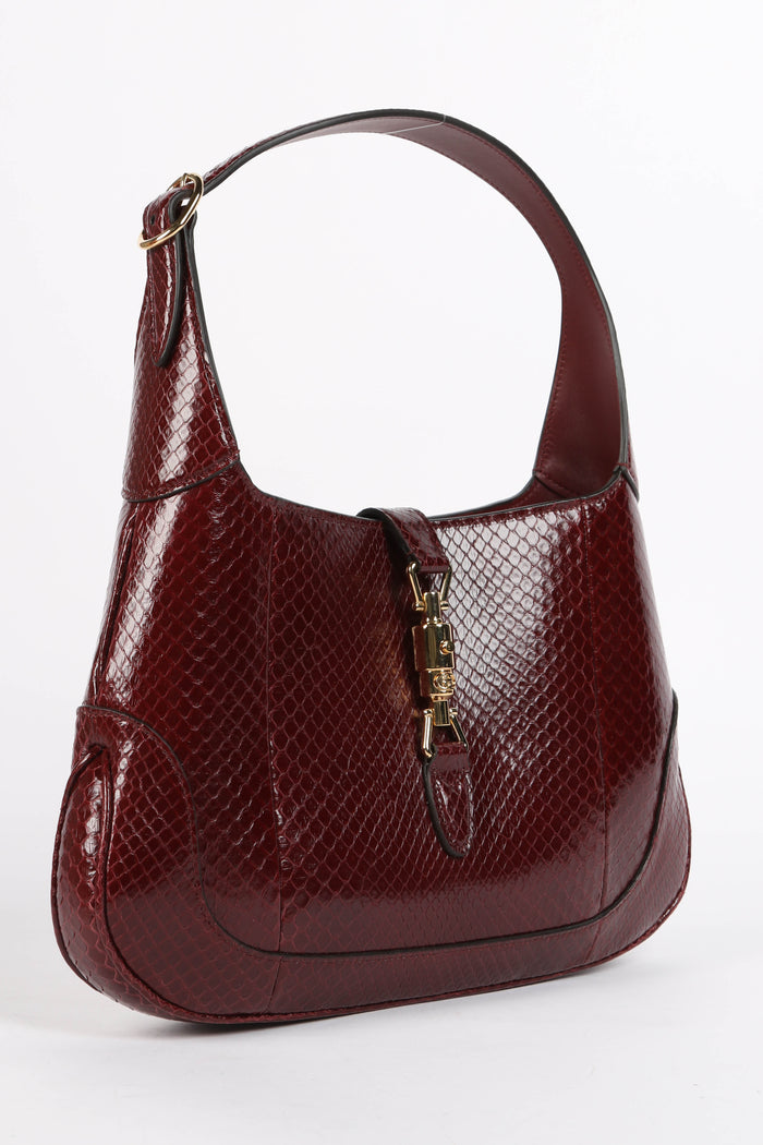 RARE Gucci Red Python Jackie Shoulder Bag