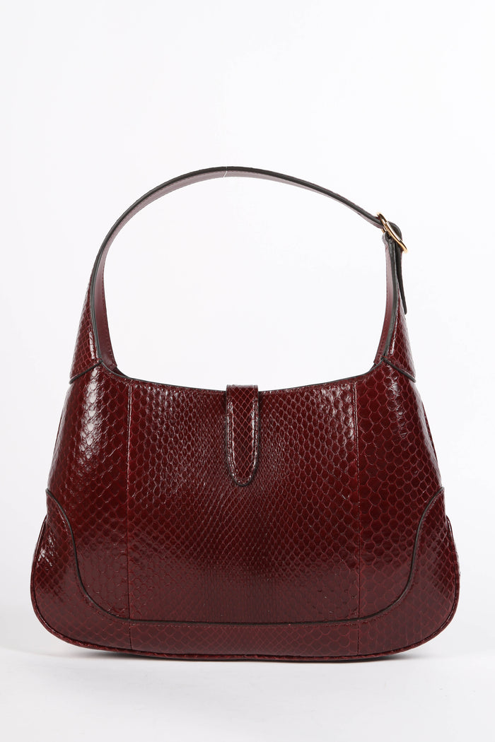 RARE Gucci Red Python Jackie Shoulder Bag