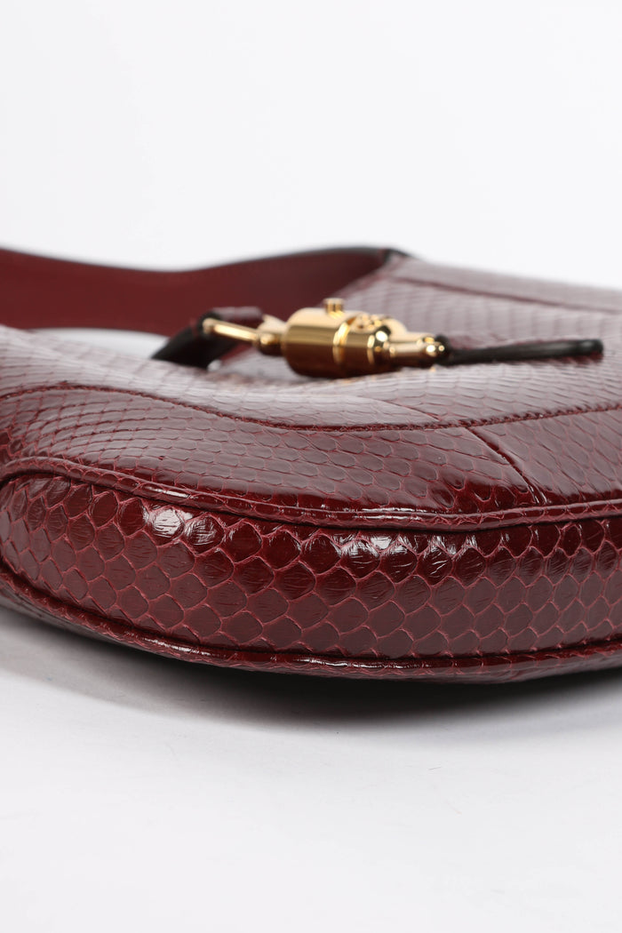 RARE Gucci Red Python Jackie Shoulder Bag