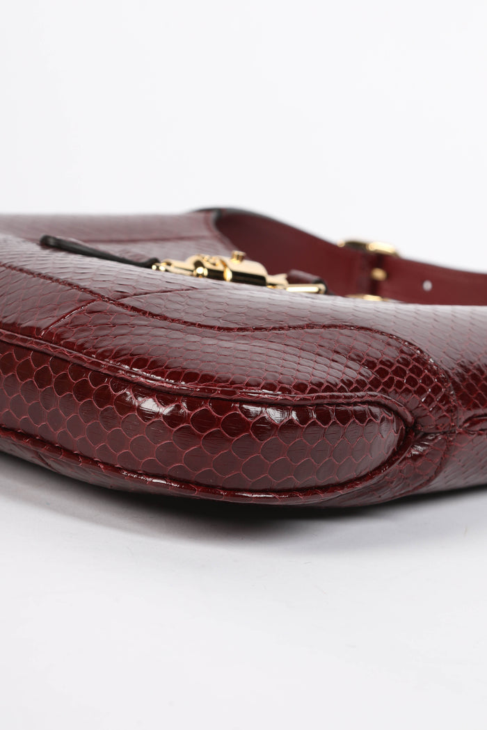RARE Gucci Red Python Jackie Shoulder Bag