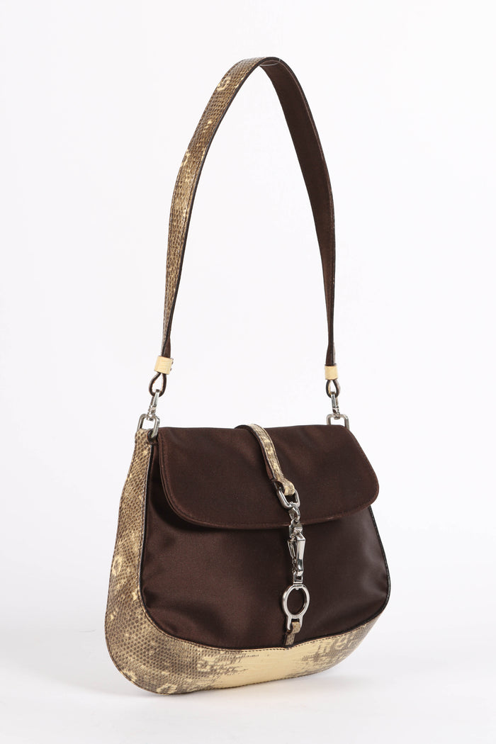 Vintage Prada Brown Silk Shoulder Bag