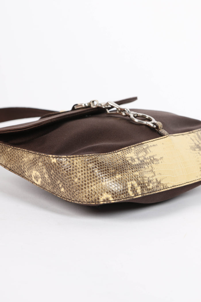 Vintage Prada Brown Silk Shoulder Bag