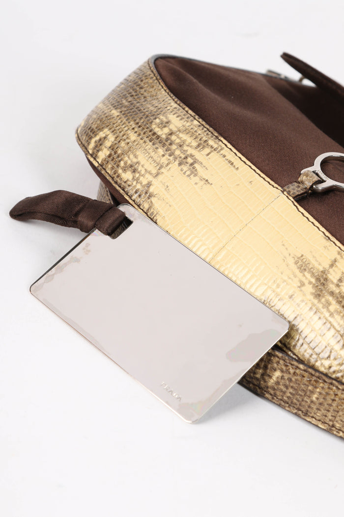 Vintage Prada Brown Silk Shoulder Bag