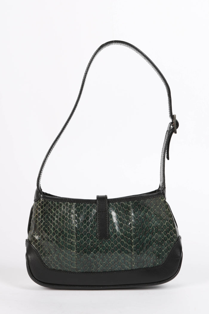 RARE Gucci Green Snakeskin Mini Jackie Shoulder Bag