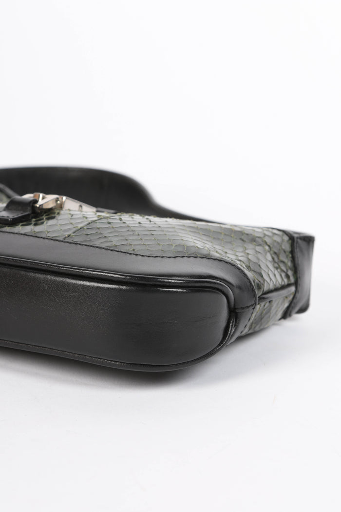 RARE Gucci Green Snakeskin Mini Jackie Shoulder Bag