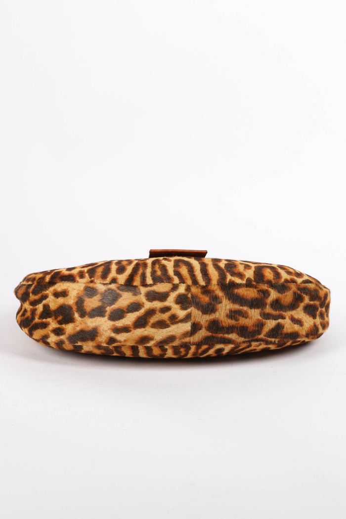 2000s Christian Dior Leopard Print Pony Hair Street Chic Hobo Shoulder Bag