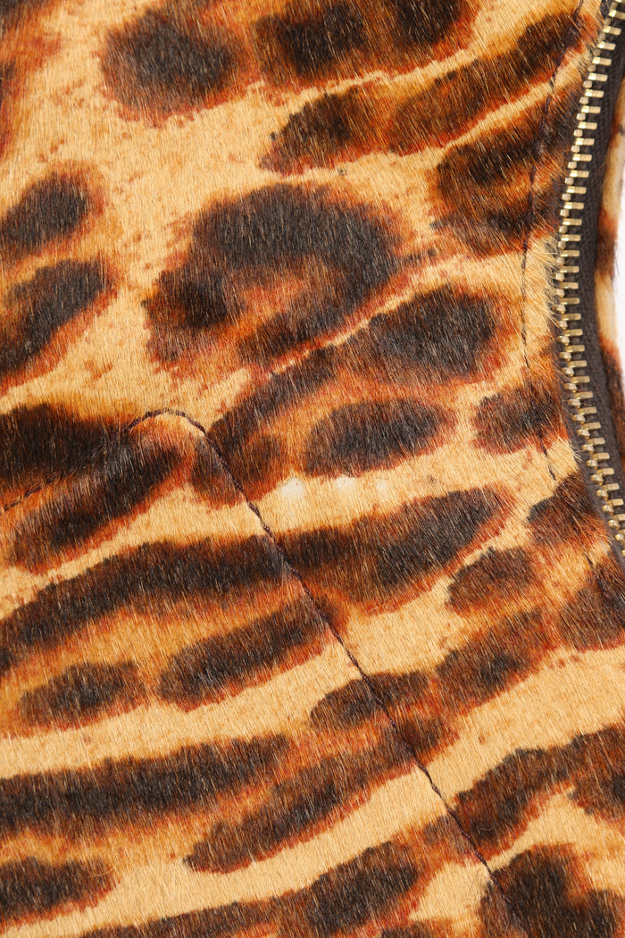 2000s Christian Dior Leopard Print Pony Hair Street Chic Hobo Shoulder Bag