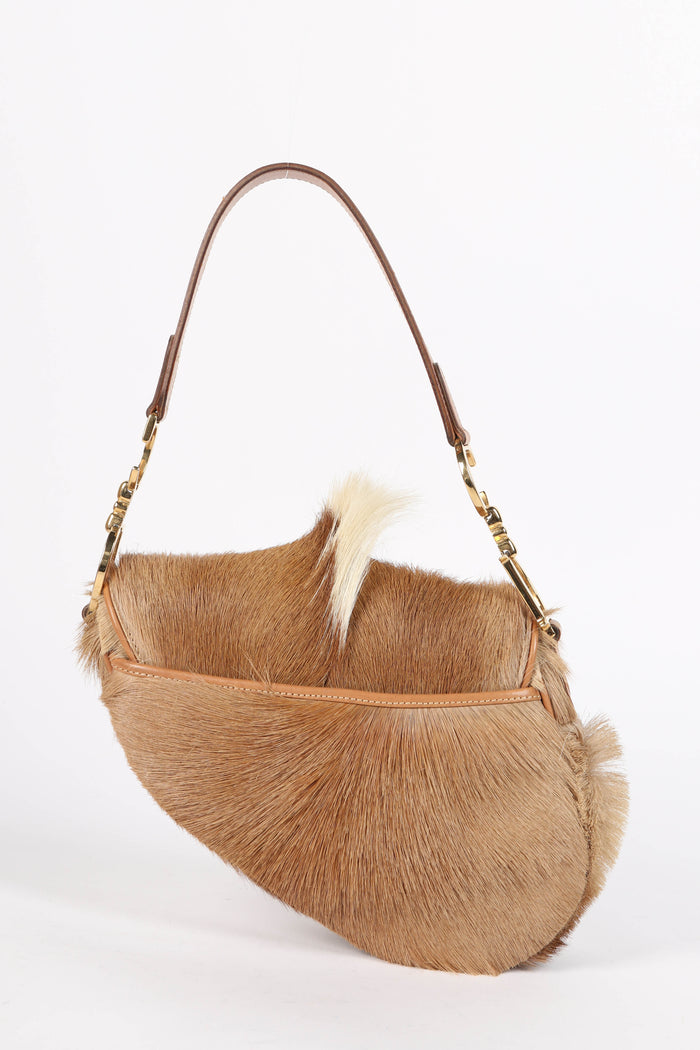 SUPER RARE 2000s Christian Dior Galliano Pony Hair Mini Saddle Bag