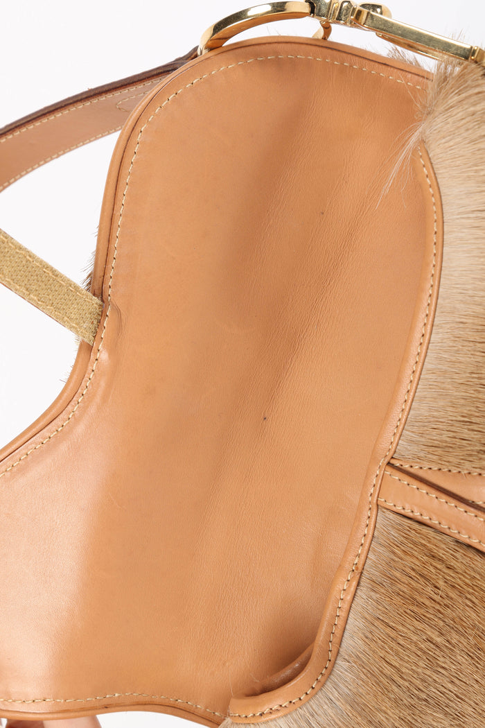 SUPER RARE 2000s Christian Dior Galliano Pony Hair Mini Saddle Bag