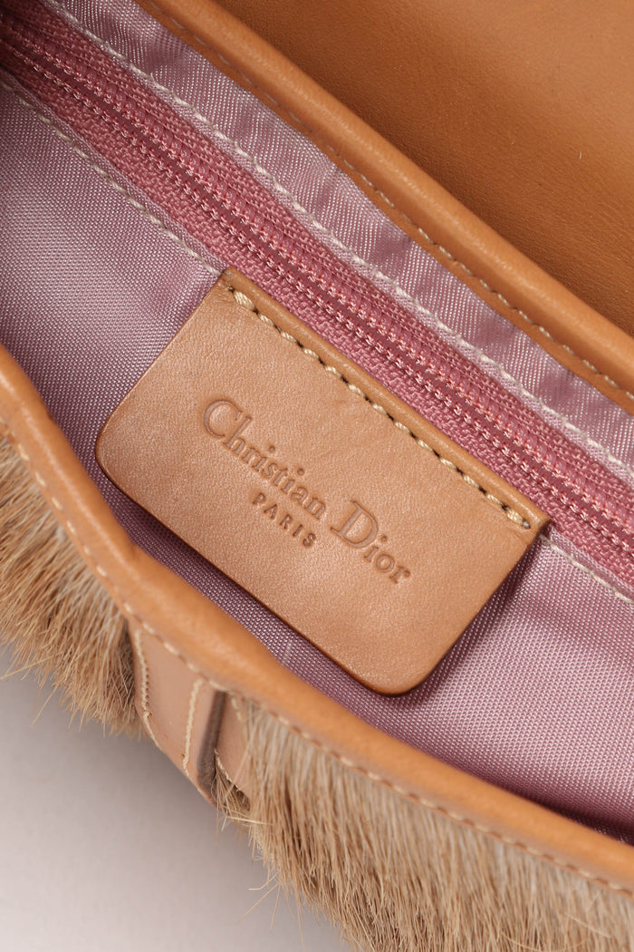 SUPER RARE 2000s Christian Dior Galliano Pony Hair Mini Saddle Bag